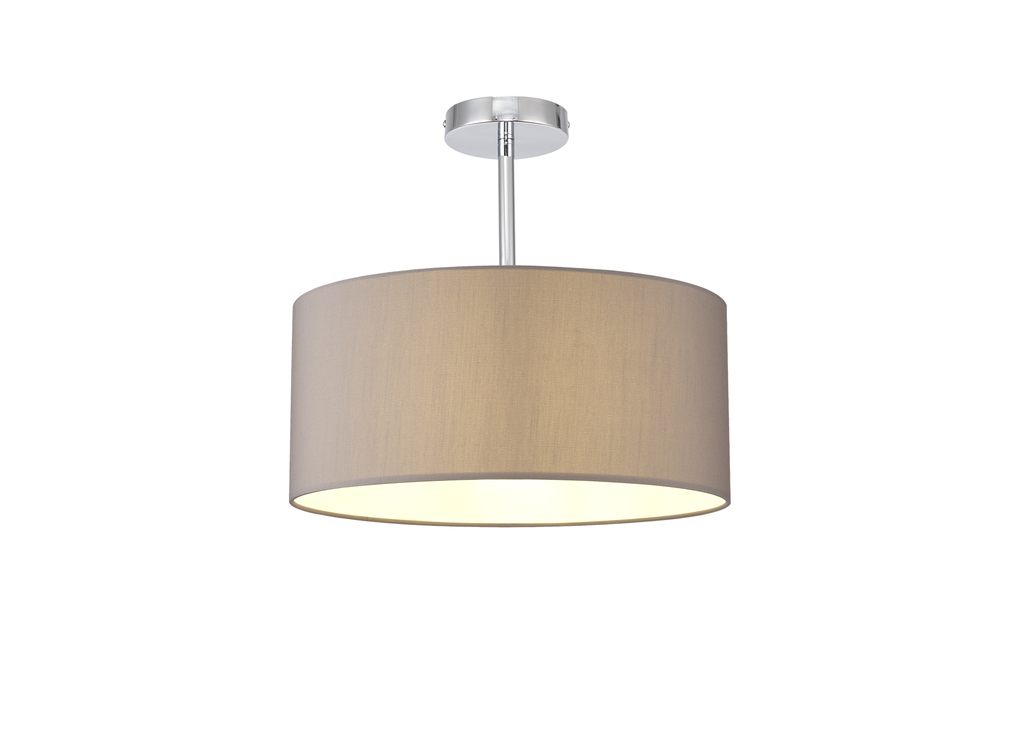 DK0094  Baymont 40cm Semi Flush 1 Light Polished Chrome, Grey